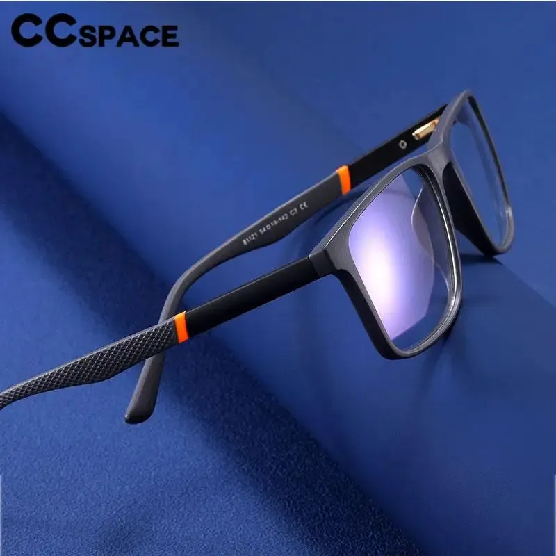 CCspace Unisex Full Rim Square Tr 90 Titanium Eyeglasses 57307