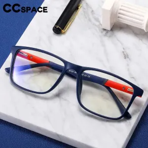 CCspace Unisex Full Rim Square Tr 90 Titanium Eyeglasses 57307