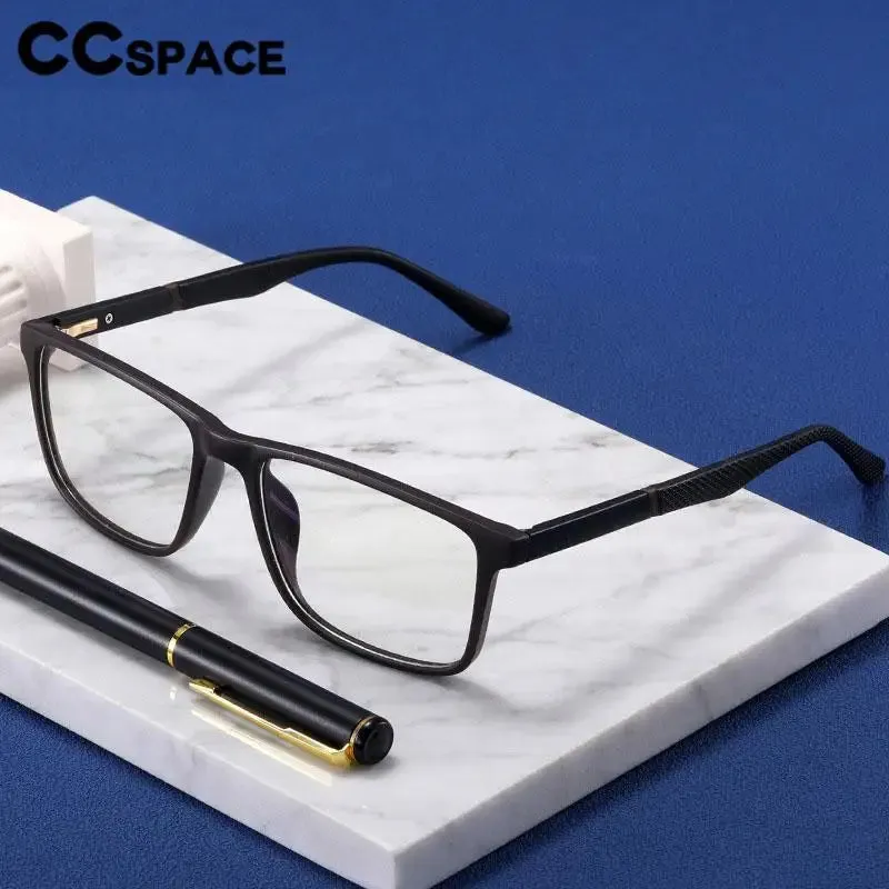 CCspace Unisex Full Rim Square Tr 90 Titanium Eyeglasses 57307