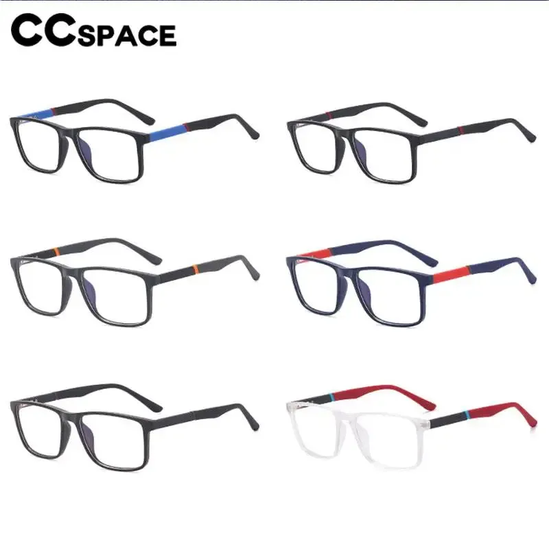 CCspace Unisex Full Rim Square Tr 90 Titanium Eyeglasses 57307