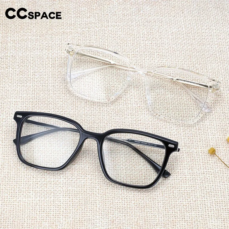 CCspace Unisex Full Rim Square Tr 90 Titanium Frame Eyeglasses 54254