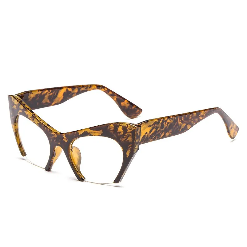 CCspace Unisex Semi Rim Cat Eye Resin Frame Eyeglasses 45292