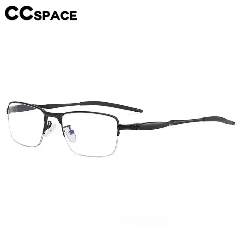 CCspace Unisex Semi Rim Small Square Tr 90 Titanium Eyeglasses 57236