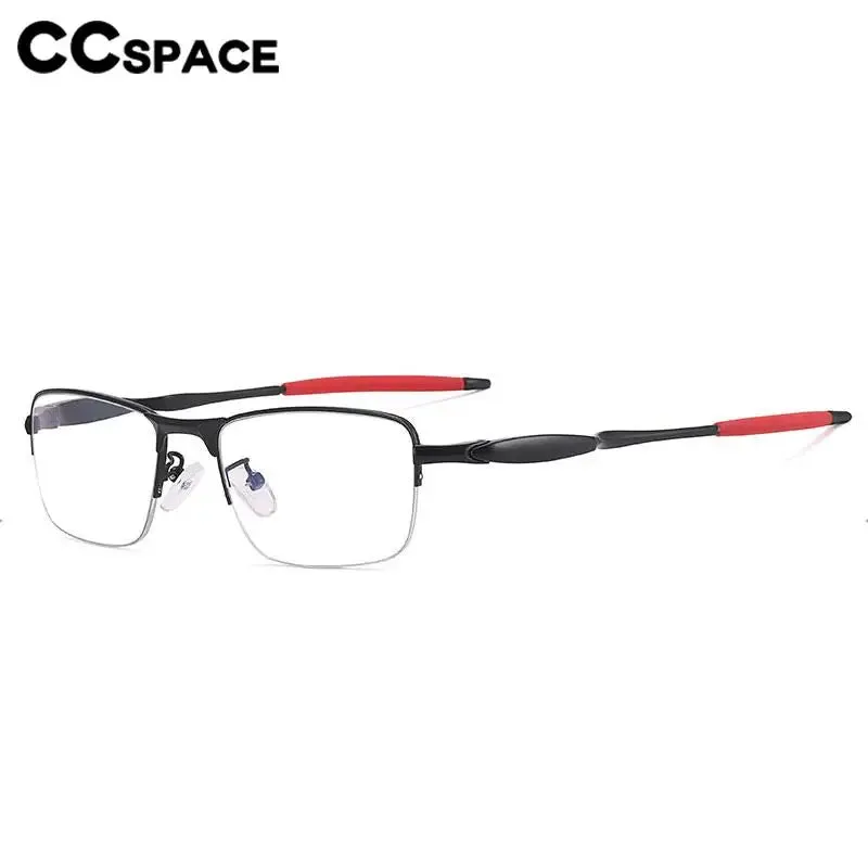 CCspace Unisex Semi Rim Small Square Tr 90 Titanium Eyeglasses 57236