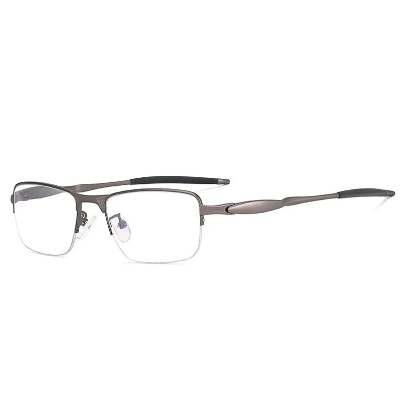 CCspace Unisex Semi Rim Small Square Tr 90 Titanium Eyeglasses 57236