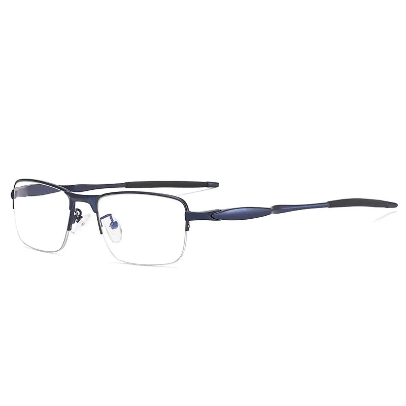 CCspace Unisex Semi Rim Small Square Tr 90 Titanium Eyeglasses 57236