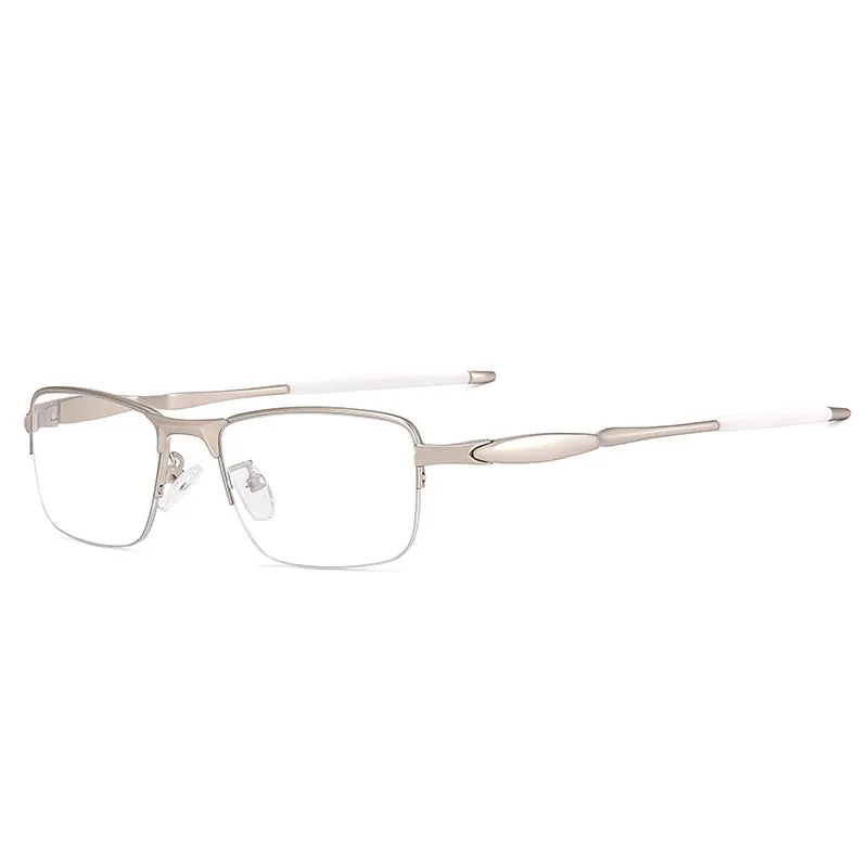 CCspace Unisex Semi Rim Small Square Tr 90 Titanium Eyeglasses 57236