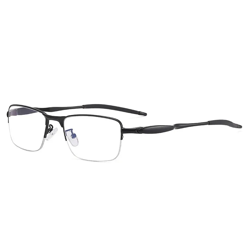 CCspace Unisex Semi Rim Small Square Tr 90 Titanium Eyeglasses 57236