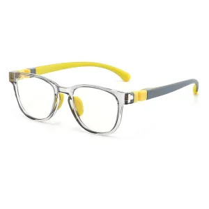 CCspace Unisex Youth Full Rim Square Tr 90 Silicone Eyeglasses 54677