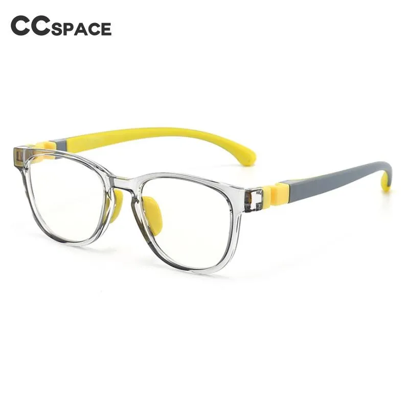 CCspace Unisex Youth Full Rim Square Tr 90 Silicone Eyeglasses 54677