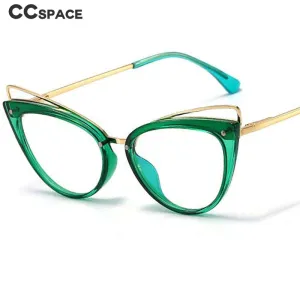 CCspace Women's Full Rim Cat Eye Acetate Alloy Eyeglasses 55060