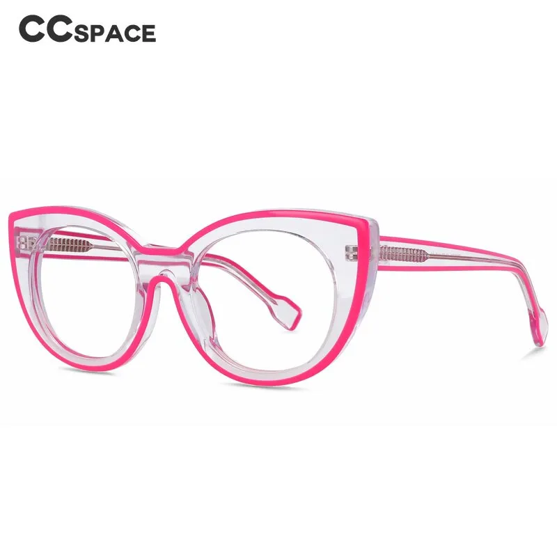 CCspace Women's Full Rim Cat Eye Acetate Fiber Eyeglasses 56471