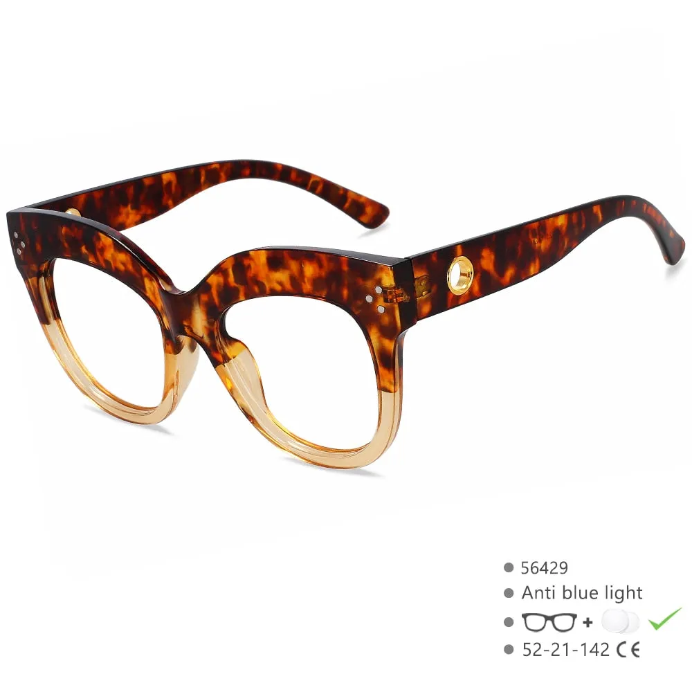 CCspace Women's Full Rim Cat Eye PC Plastic Eyeglasses 56429