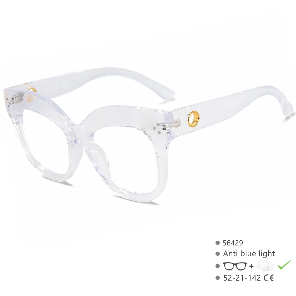 CCspace Women's Full Rim Cat Eye PC Plastic Eyeglasses 56429