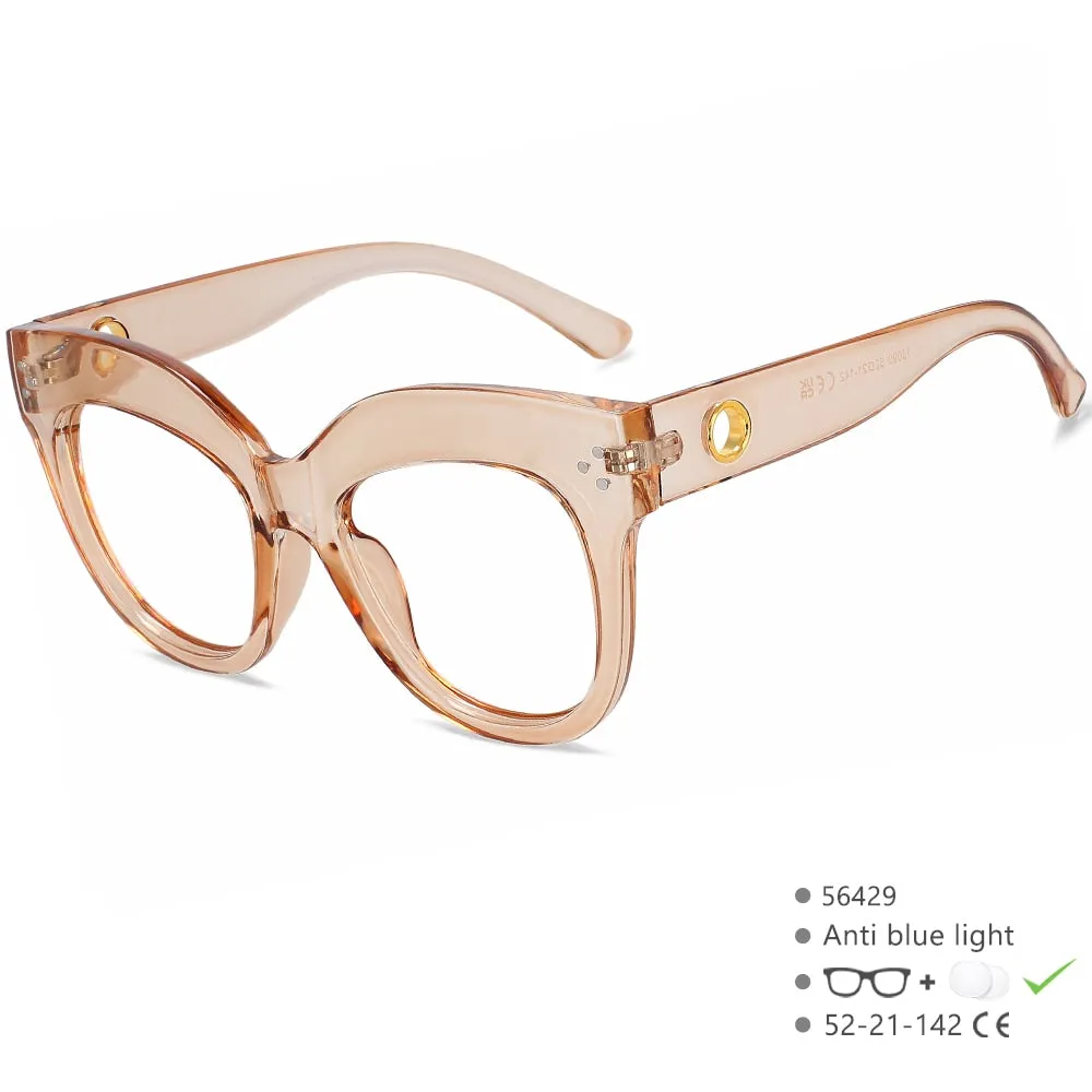 CCspace Women's Full Rim Cat Eye PC Plastic Eyeglasses 56429