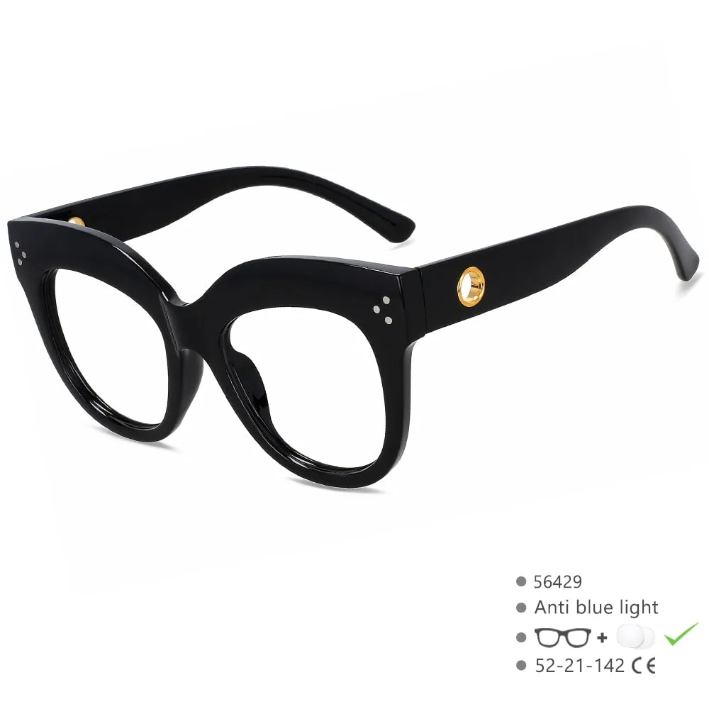 CCspace Women's Full Rim Cat Eye PC Plastic Eyeglasses 56429