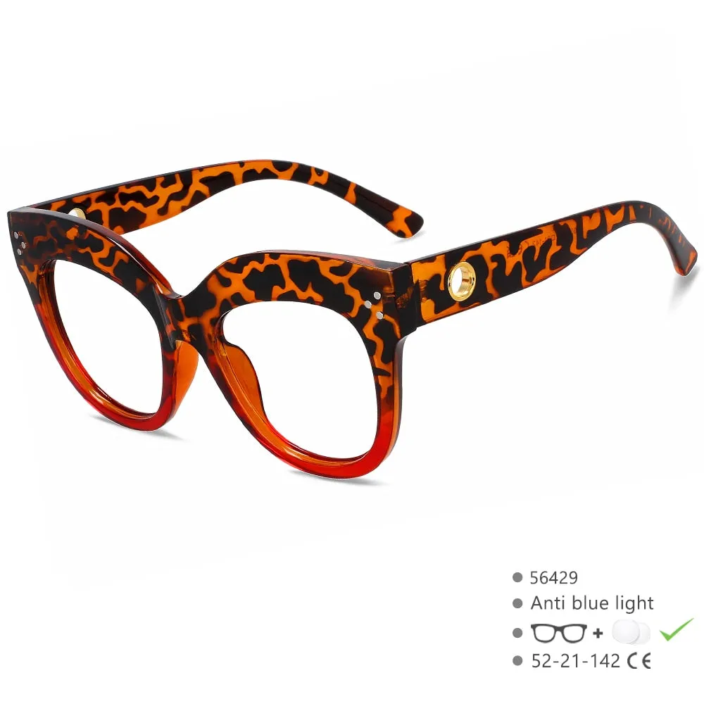 CCspace Women's Full Rim Cat Eye PC Plastic Eyeglasses 56429