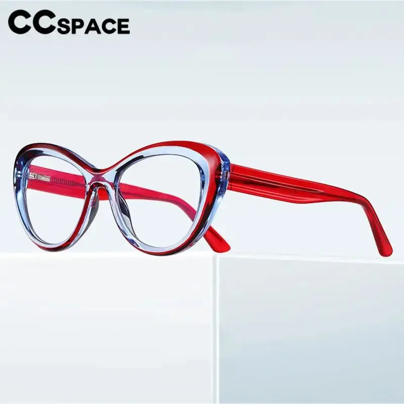 CCspace Women's Full Rim Cat Eye Plastic Eyeglasses 57389