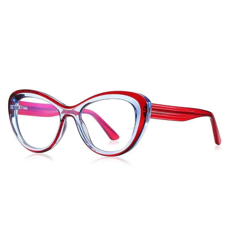 CCspace Women's Full Rim Cat Eye Plastic Eyeglasses 57389