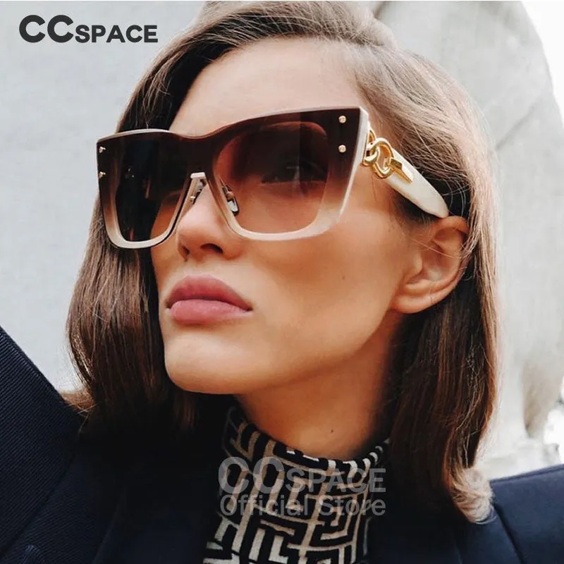 CCspace Women's Full Rim Cat Eye Resin Frame Sunglasses 53689