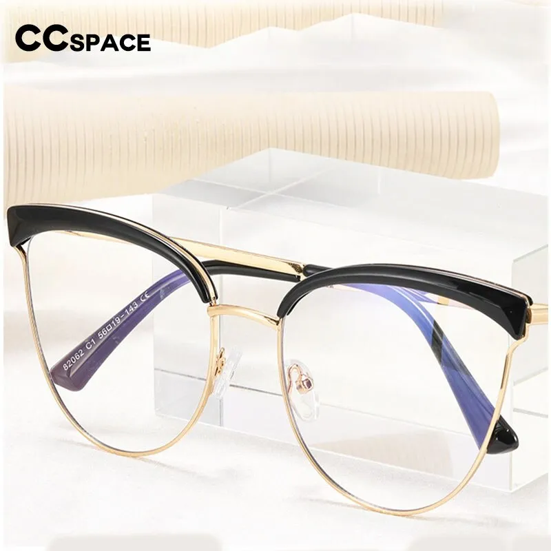 CCspace Women's Full Rim Cat Eye Tr 90 Alloy Eyeglasses 55294