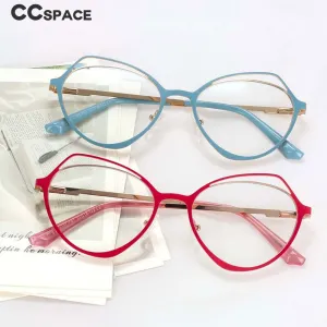 CCspace Women's Full Rim Irregular Cat Eye Alloy Frame Eyeglasses 54103