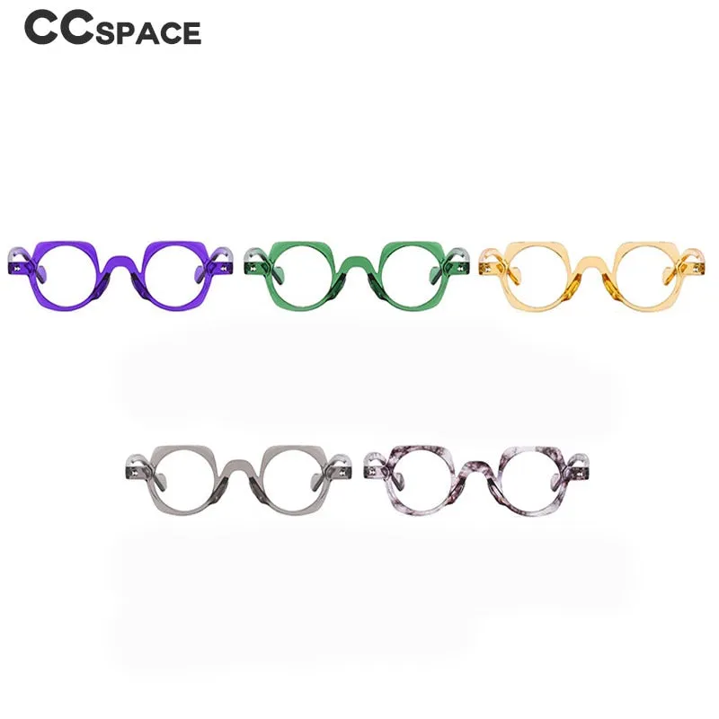 CCspace Women's Full Rim Irregular Round Acetate Eyeglasses 55267