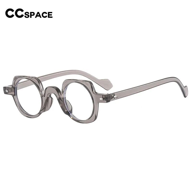 CCspace Women's Full Rim Irregular Round Acetate Eyeglasses 55267