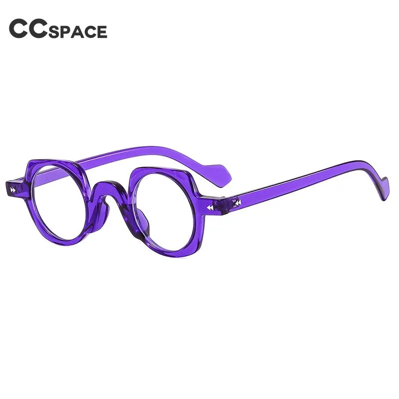 CCspace Women's Full Rim Irregular Round Acetate Eyeglasses 55267