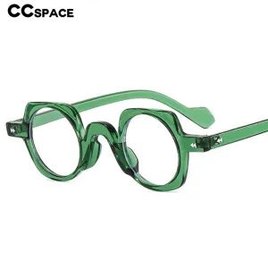 CCspace Women's Full Rim Irregular Round Acetate Eyeglasses 55267