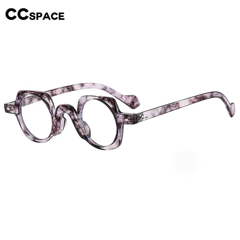 CCspace Women's Full Rim Irregular Round Acetate Eyeglasses 55267