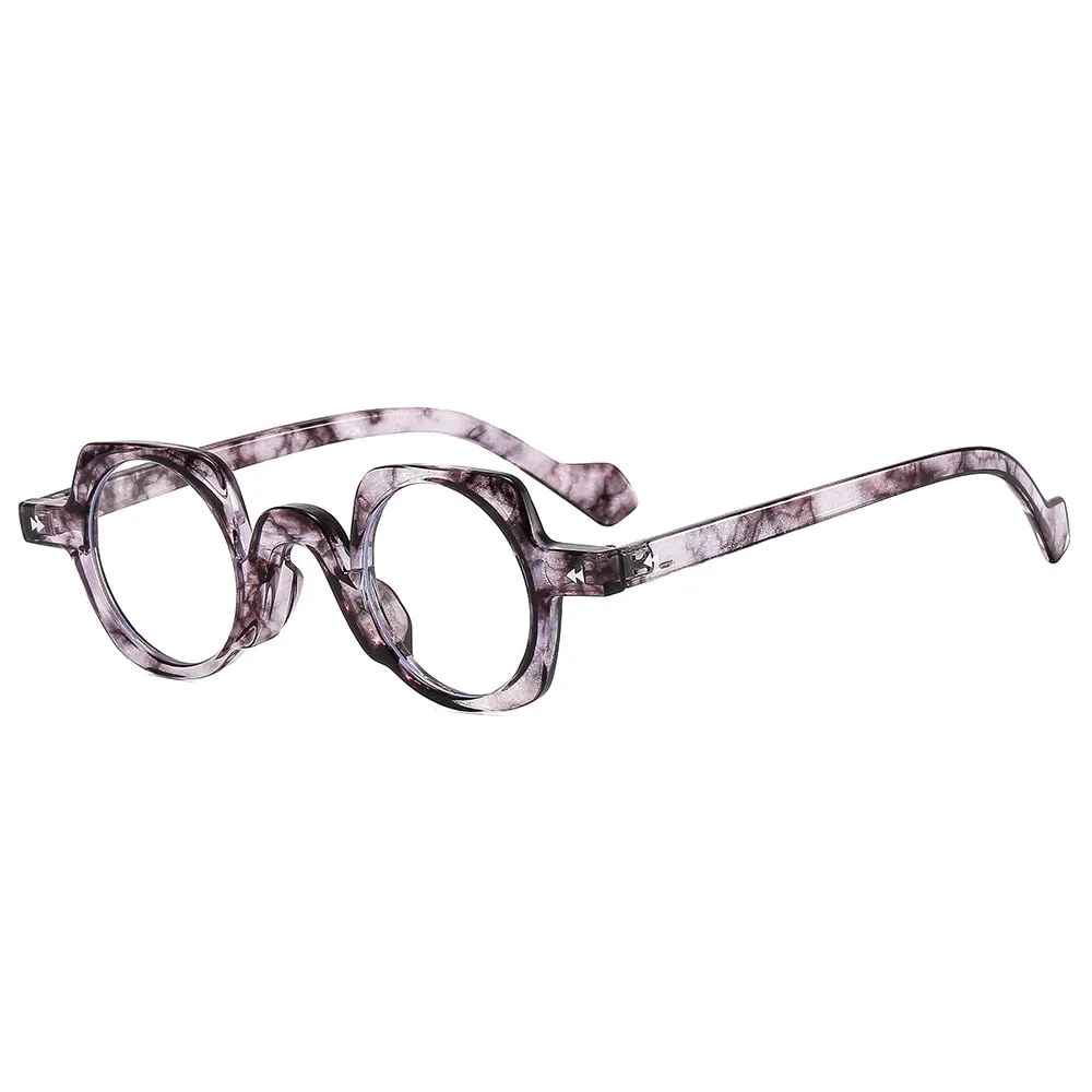 CCspace Women's Full Rim Irregular Round Acetate Eyeglasses 55267