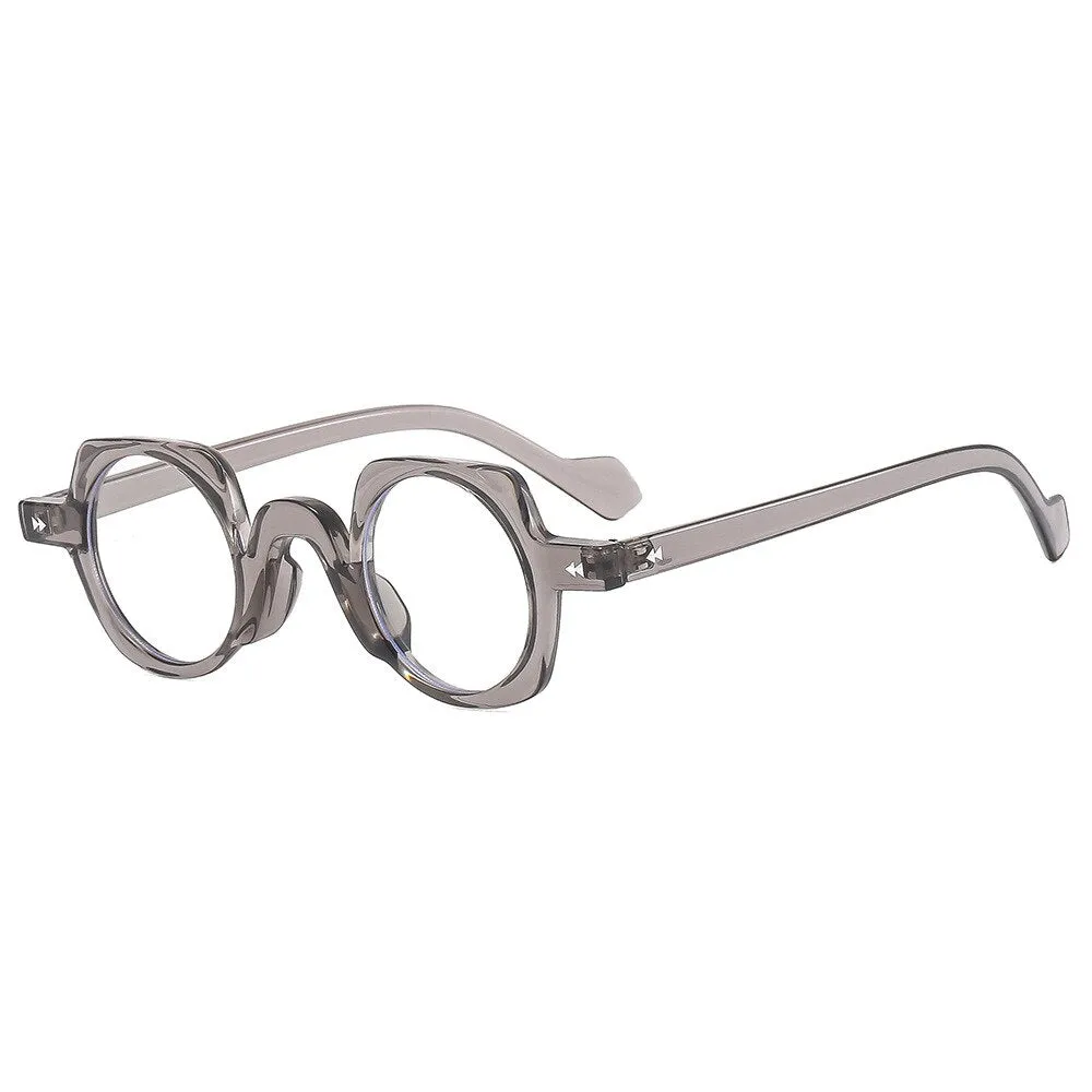 CCspace Women's Full Rim Irregular Round Acetate Eyeglasses 55267