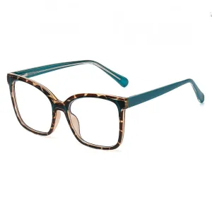 CCspace Women's Full Rim Large Square Tr 90 Alloy Eyeglasses 55388