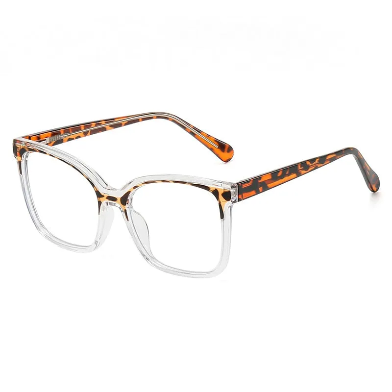 CCspace Women's Full Rim Large Square Tr 90 Alloy Eyeglasses 55388