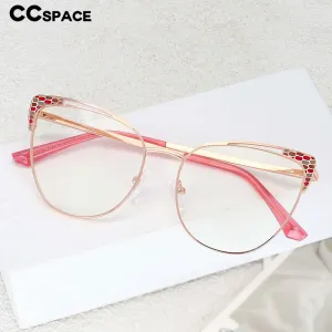 CCspace Women's Full Rim Oval Cat Eye Alloy Frame Eyeglasses 54471