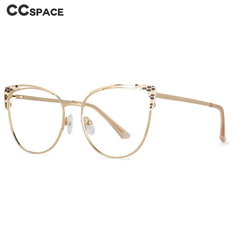 CCspace Women's Full Rim Oval Cat Eye Alloy Frame Eyeglasses 54471