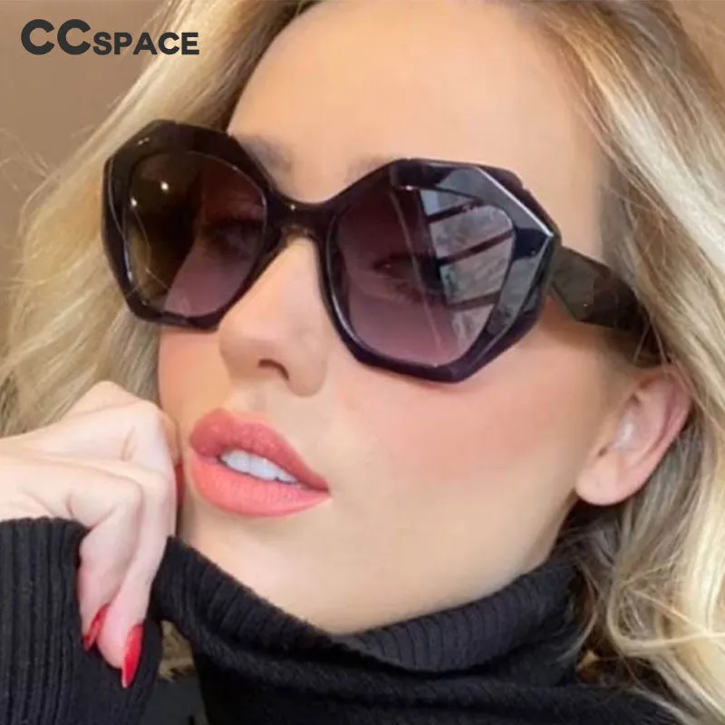 CCspace Women's Full Rim Oversized Cat Eye Square Acetate Frame Sunglasses 53378