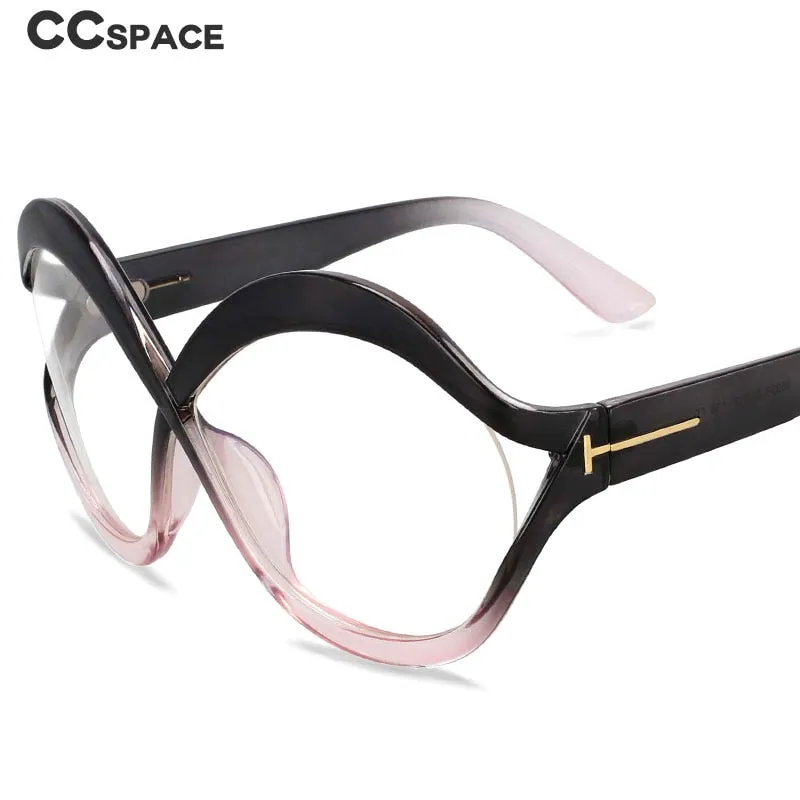 CCspace Women's Full Rim Oversized Round Goggle Acetate Eyeglasses 53873