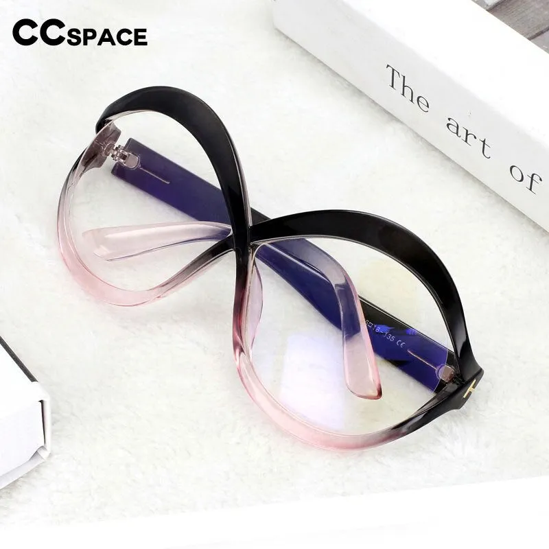 CCspace Women's Full Rim Oversized Round Goggle Acetate Eyeglasses 53873