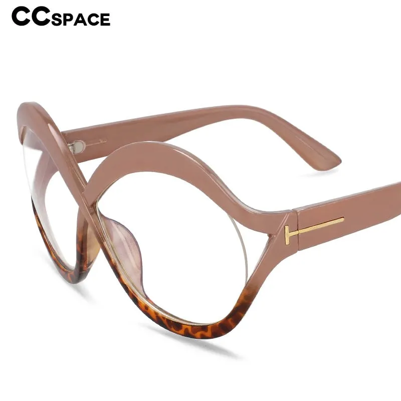 CCspace Women's Full Rim Oversized Round Goggle Acetate Eyeglasses 53873