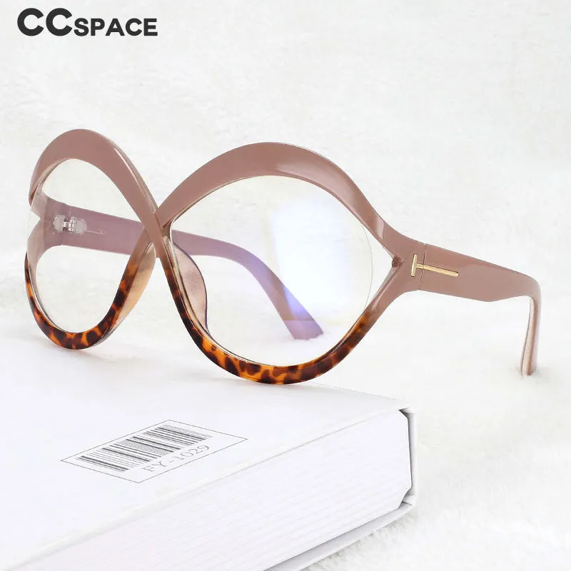 CCspace Women's Full Rim Oversized Round Goggle Acetate Eyeglasses 53873