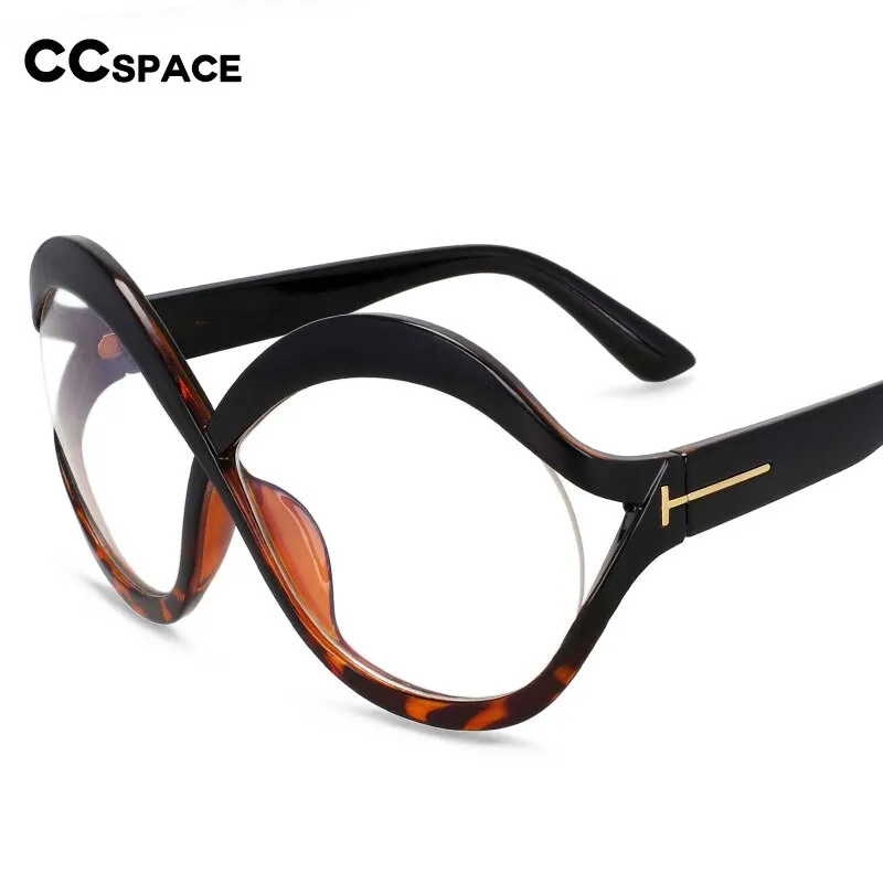 CCspace Women's Full Rim Oversized Round Goggle Acetate Eyeglasses 53873