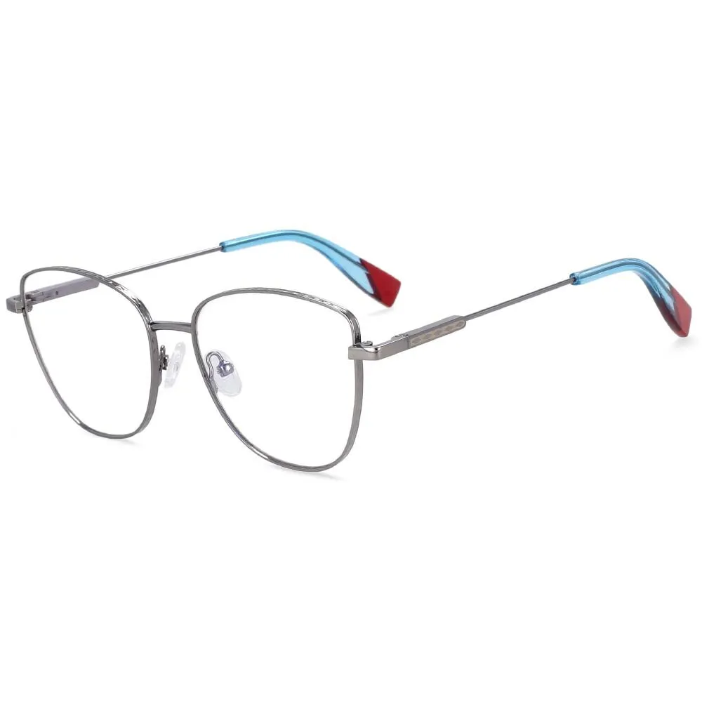 CCspace Women's Full Rim Oversized Square Alloy Frame Eyeglasses 54260