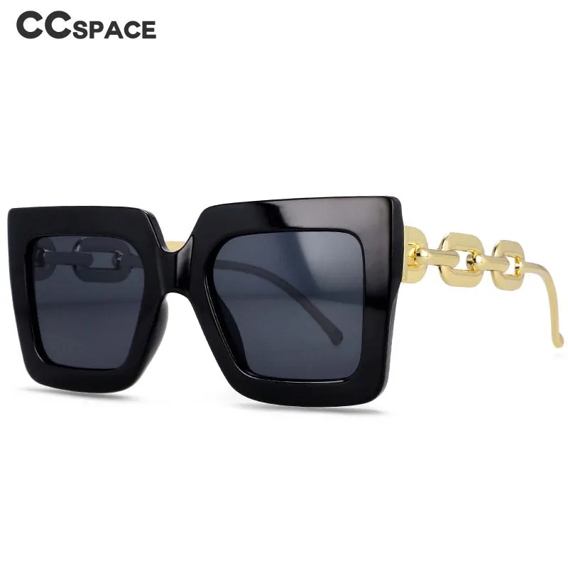 CCspace Women's Full Rim Oversized Square Cat Eye Resin Frame Sunglasses 54210