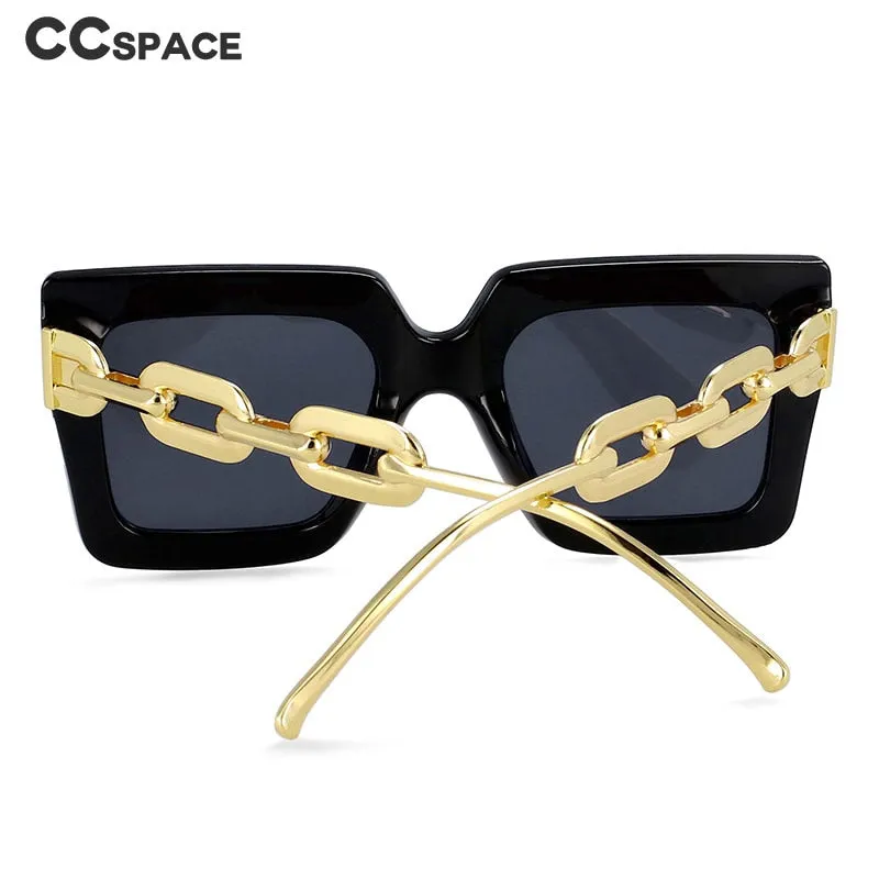 CCspace Women's Full Rim Oversized Square Cat Eye Resin Frame Sunglasses 54210