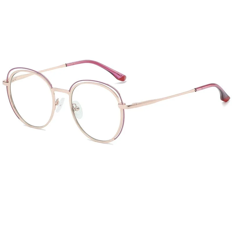 CCspace Women's Full Rim Round Square Stainless Steel Eyeglasses 54968