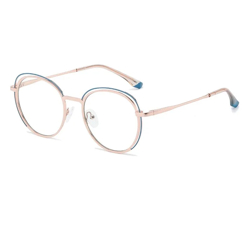 CCspace Women's Full Rim Round Square Stainless Steel Eyeglasses 54968