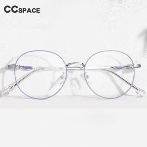 CCspace Women's Full Rim Round Titanium Eyeglasses 56066