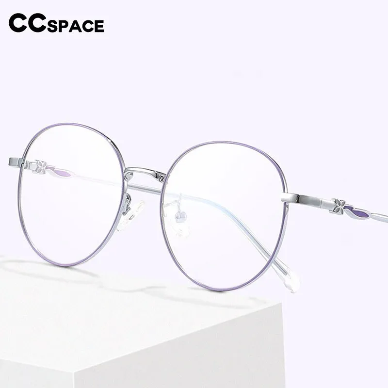 CCspace Women's Full Rim Round Titanium Eyeglasses 56066